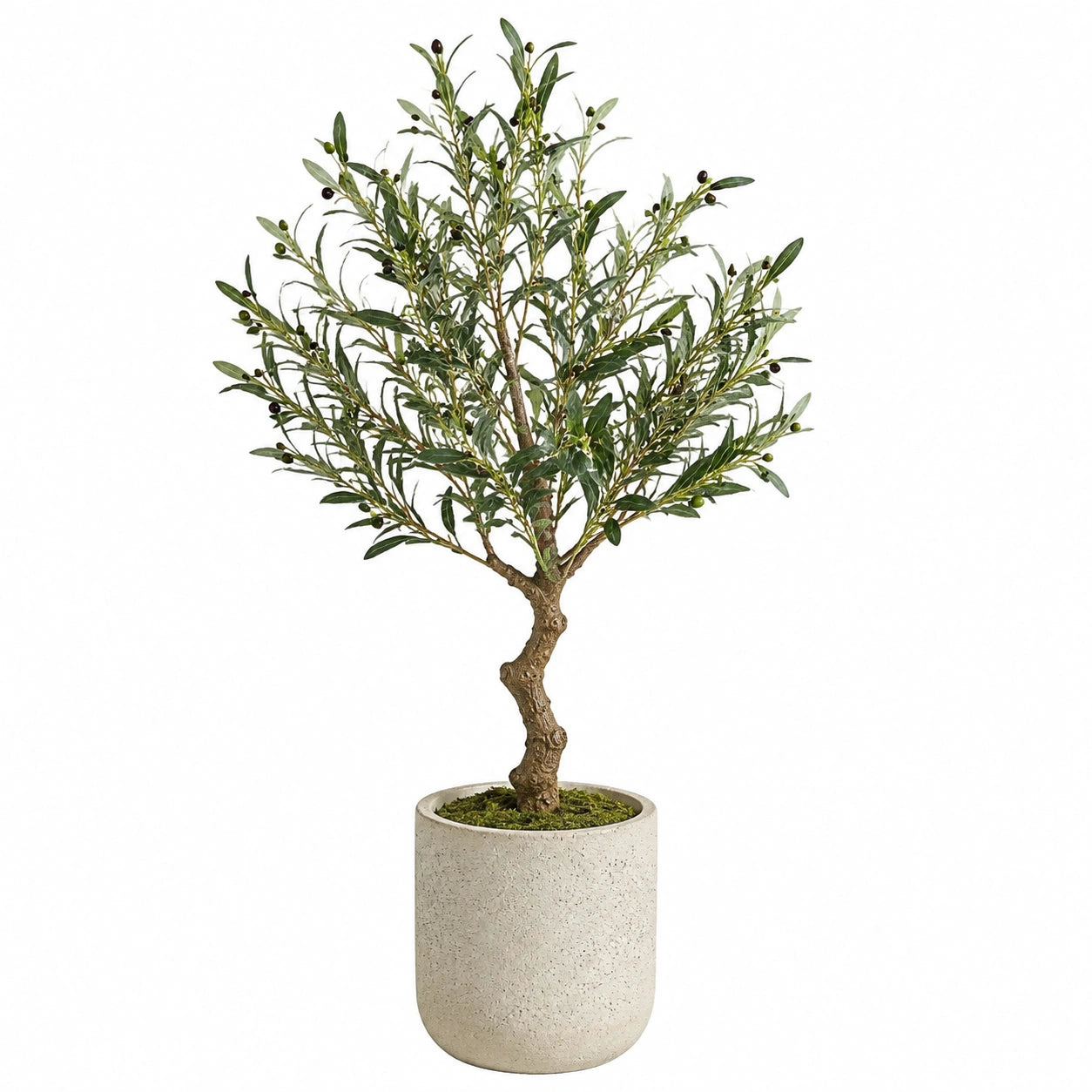 Olivier artificiel 150 cm en plastique vert avec pot décoratif pour intérieur