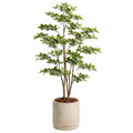 Arbre artificiel 180 cm feuillage vert en plastique avec pot cylindrique pour intérieur