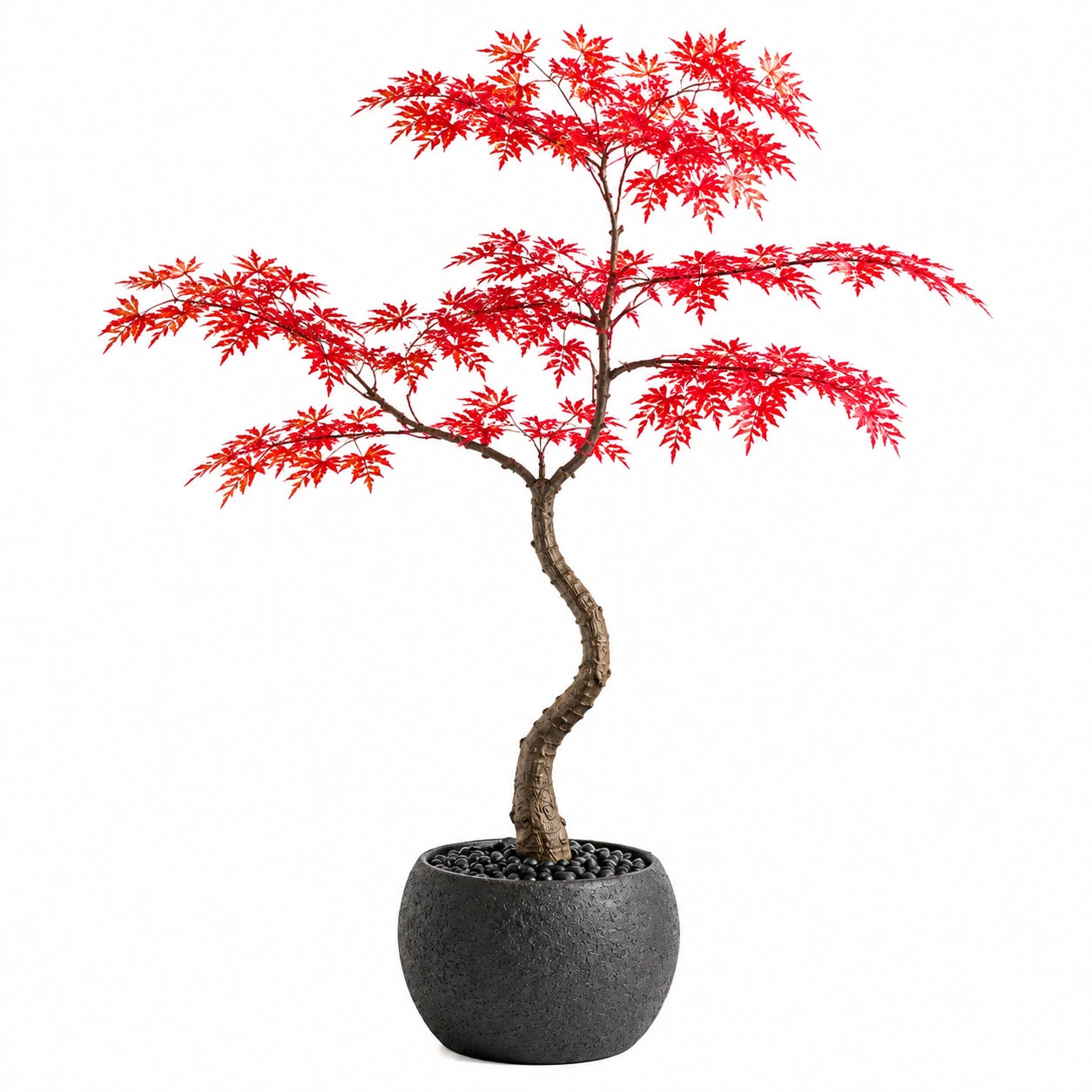 Arbre artificiel érable 180 cm feuillage rouge en plastique pour intérieur