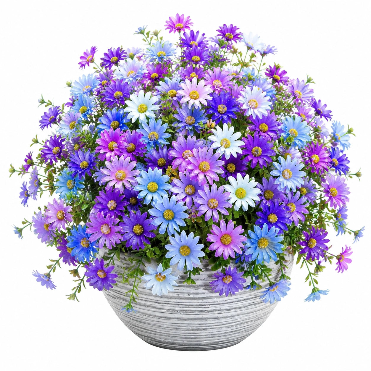 Plante artificielle en pot 45 cm fleurs marguerite multicolores décoration intérieure
