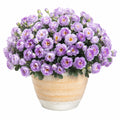 Plante artificielle en pot 45 cm fleurs mauves en polyester décoration intérieure