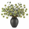 Plante artificielle en pot 110 cm fleurs vert clair feuillage vert style décoratif