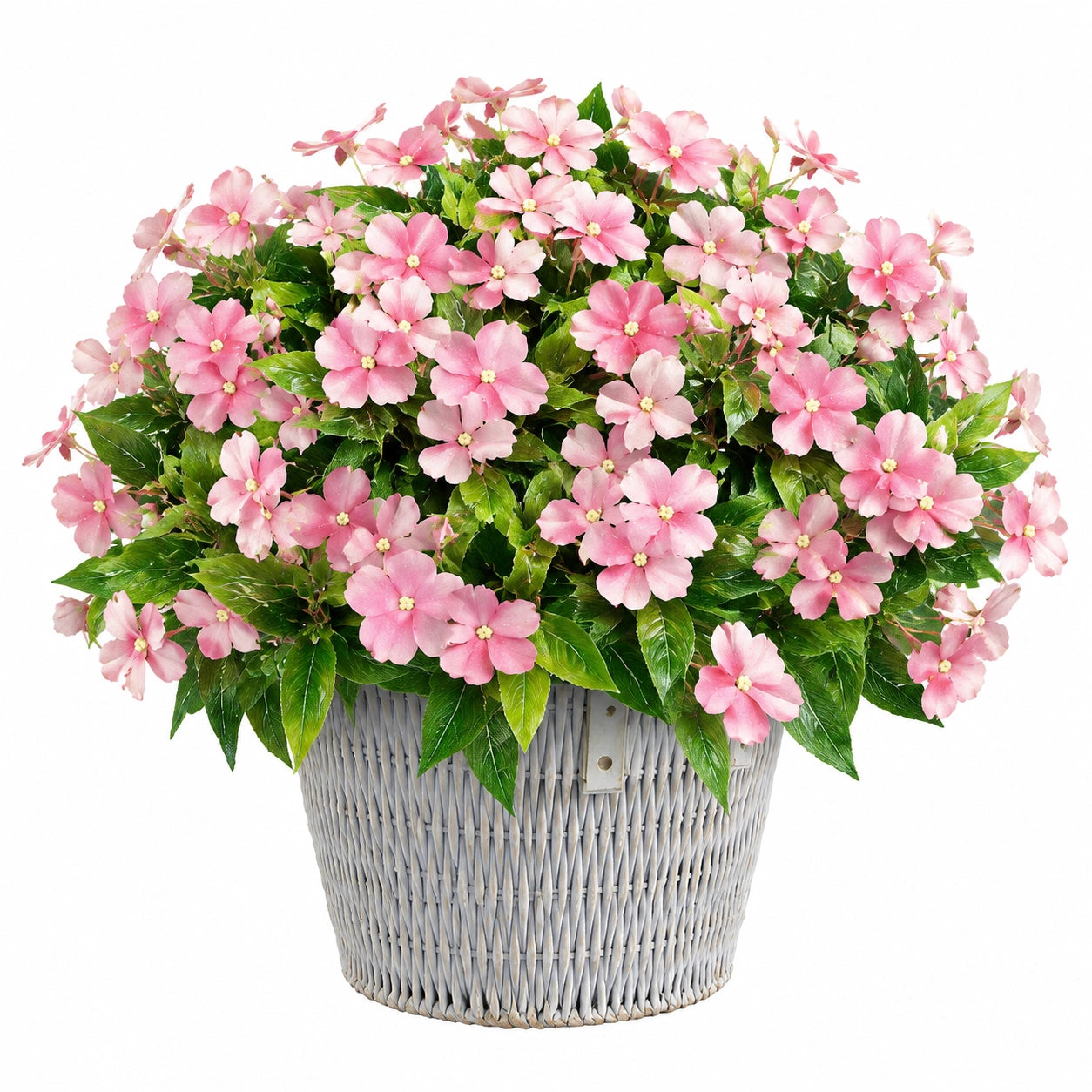 Plante artificielle en pot 45 cm fleurs roses feuillage synthétique décorative