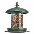 Mangeoire à oiseaux suspendue diamètre 20 cm métal et plastique transparent vert pour jardin