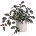 Plante verte artificielle en pot 55 cm feuillage vert violet décoratif